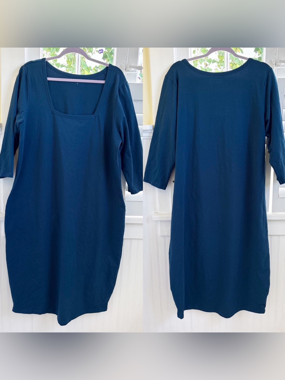Universal Standard Square Neck Cocoon Dress Plus Size 2X 18-20 Poseidon Blue NEW